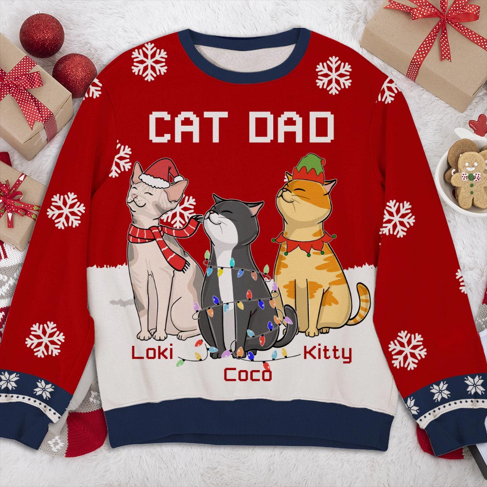 Cat Chilling - Personalized Custom All-Over-Print Unisex 8.8 oz Sweatshirt for Pet Lovers