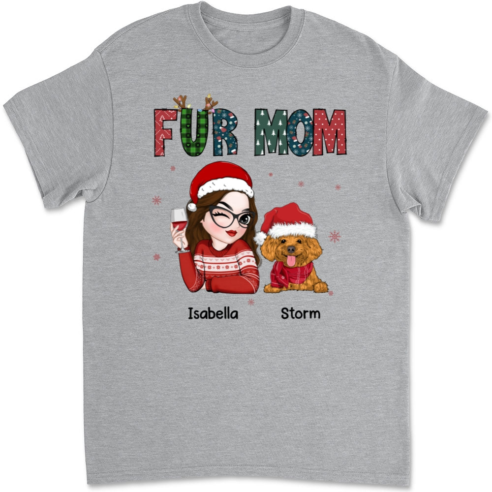 My Lovely Fur Mom - Personalized Custom Unisex 5.3 oz T-shirt for Pet Lovers
