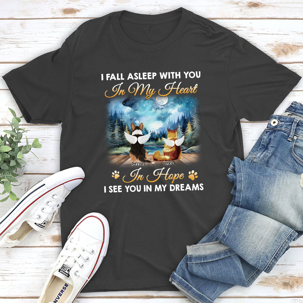 I See You In My Dreams - Personalized Custom Unisex Heavy Cotton T-shirt for Pet Lovers