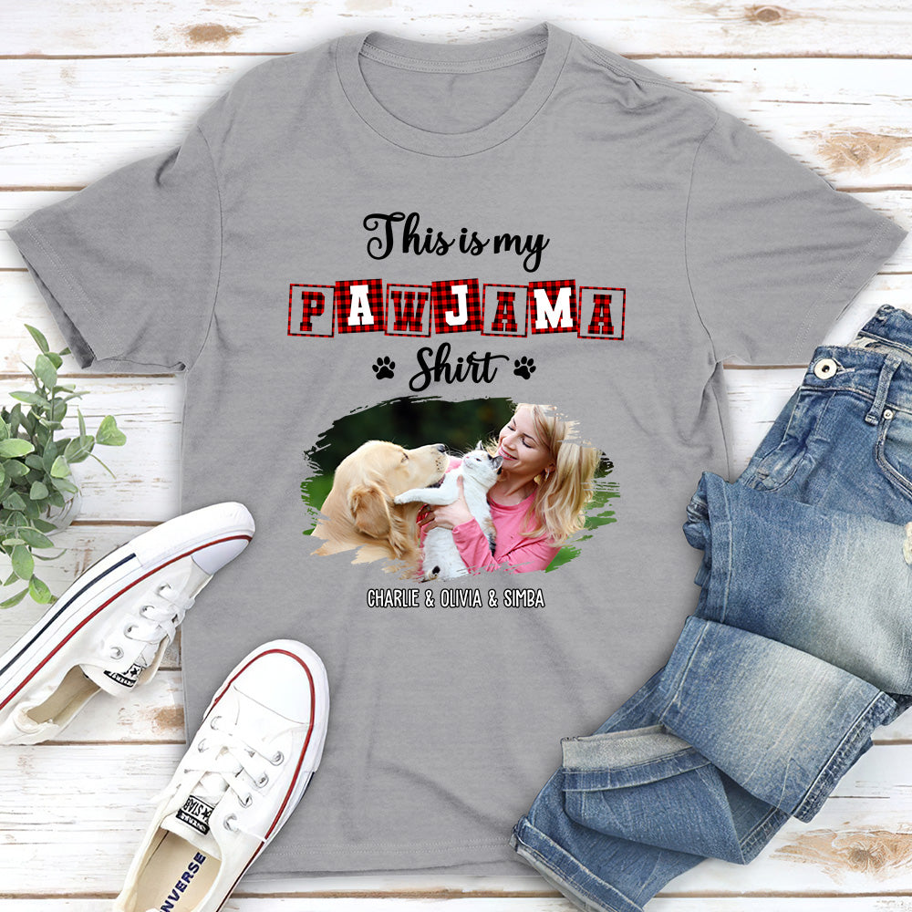 My Sleepshirt Ver Pet 2 Photo - Personalized Custom Unisex 5.3 oz T-Shirt for Pet Lovers