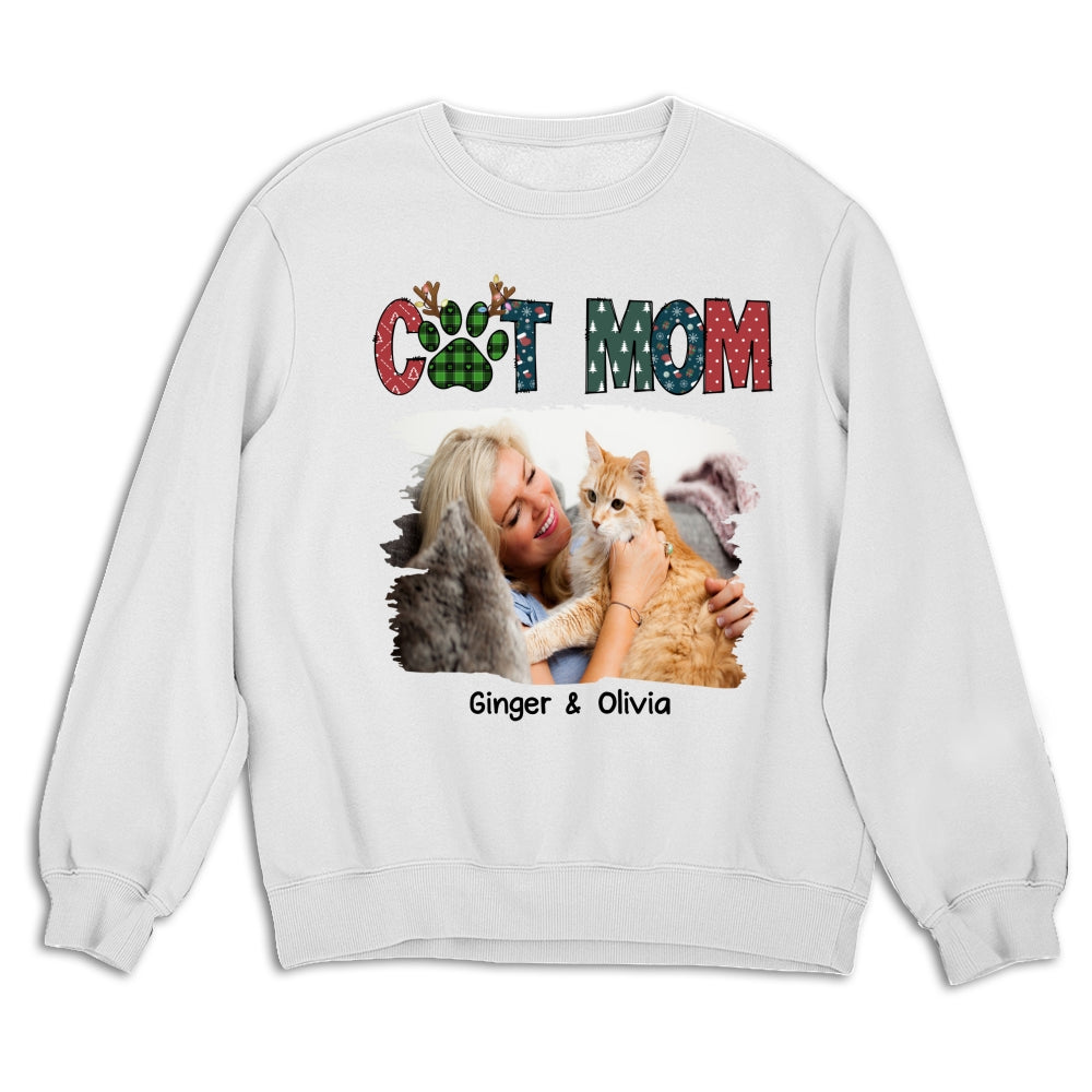 Personalized Custom My Lovely Cat Mom Photo Unisex 8.0 oz Sweatshirt - Ideal Gift for Pet Lovers