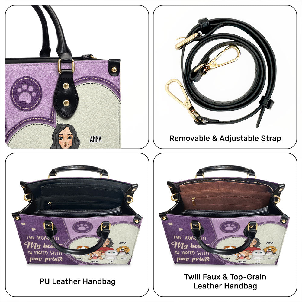 Paved With Paw Prints - Exquisite Personalized Custom Leather Handbag for Fur - Baby Lovers