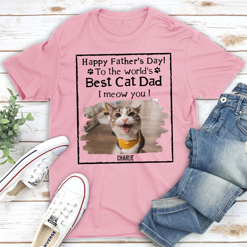 Best Cat Dad - Personalized Custom Unisex Heavy Cotton T-shirt for Pet Lovers