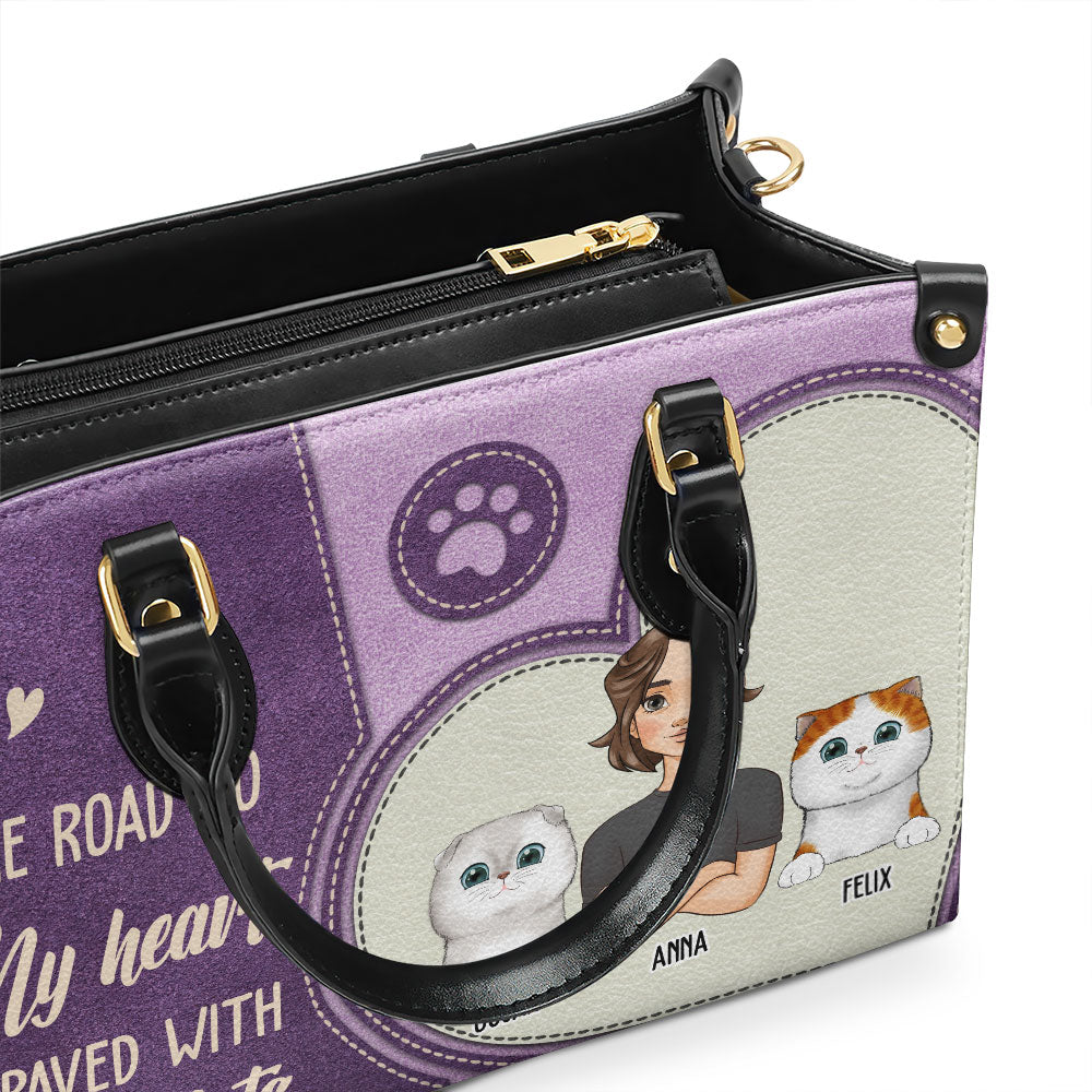 Paved With Paw Prints - Exquisite Personalized Custom Leather Handbag for Fur - Baby Lovers