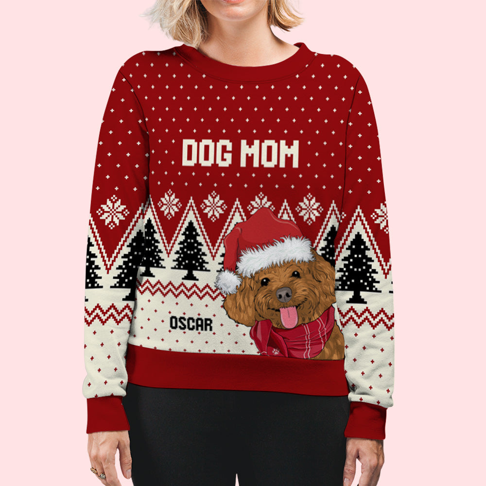 Personalized Custom All-Over-Print Dog-Looking Sweatshirt - Ideal Gift for Dog Lovers