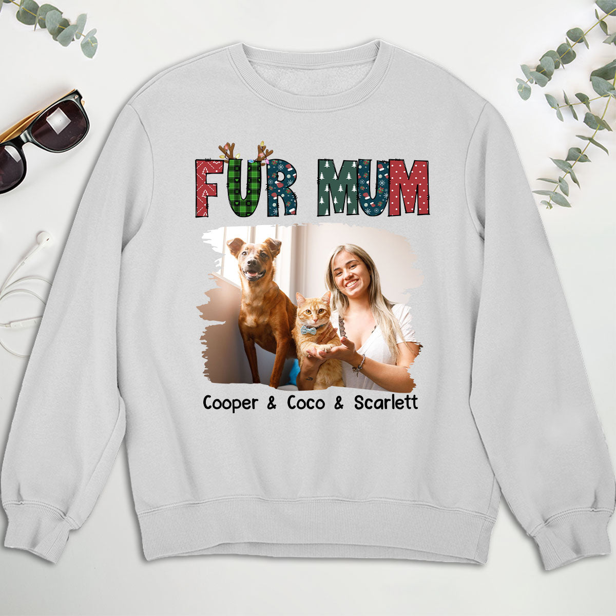My Lovely Fur Mom Personalized Custom Photo Unisex 8.0 oz Sweatshirt - Ideal Gift for Pet Lovers