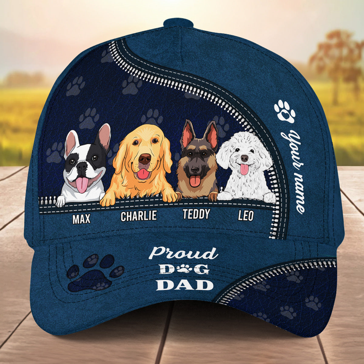 Proud Dog Dad - Premium Personalized Custom Polyester Cap