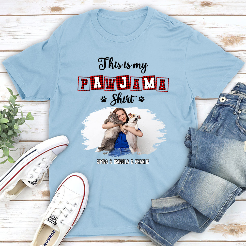 My Sleepshirt Ver Pet 2 Photo - Personalized Custom Unisex 5.3 oz T-Shirt for Pet Lovers
