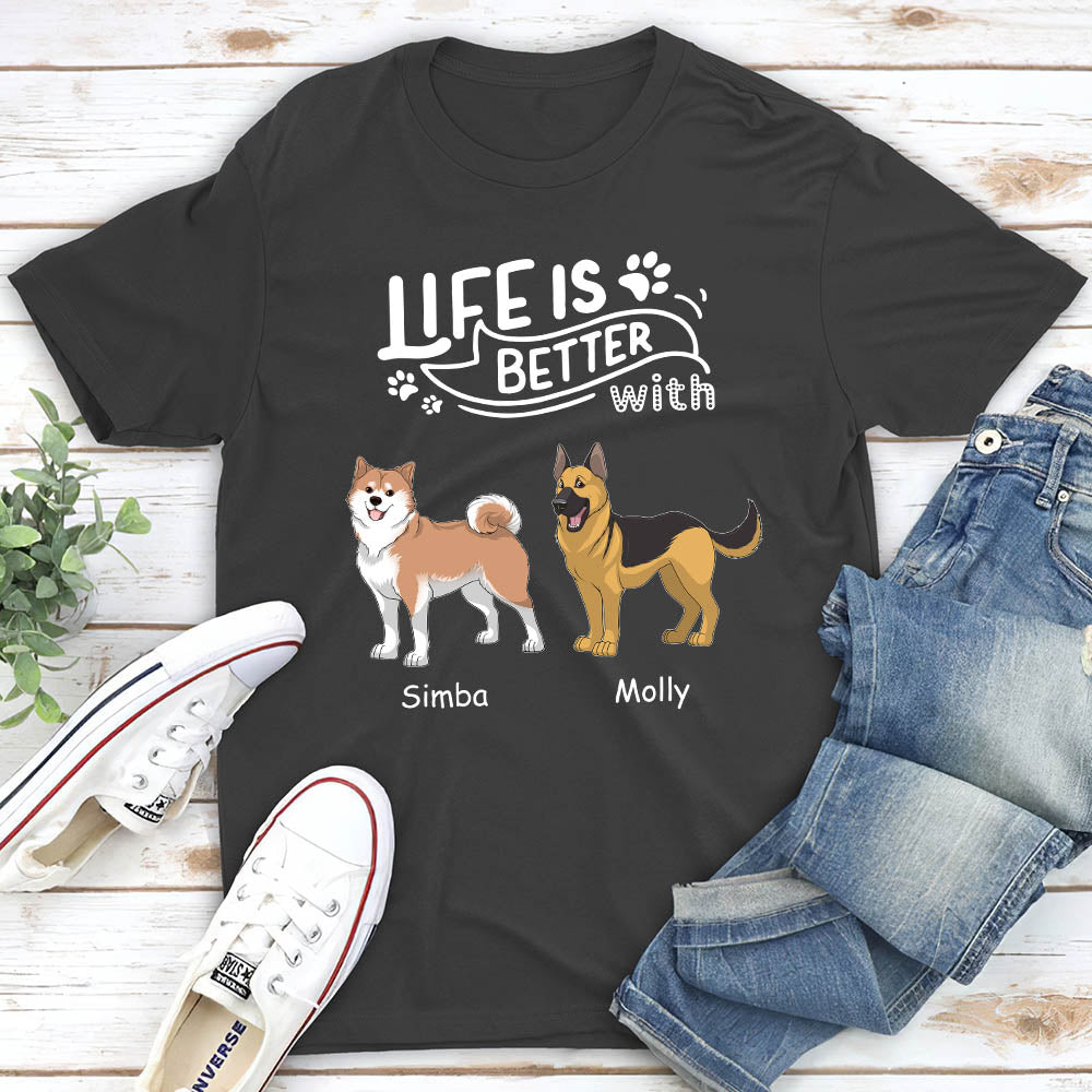 Better With Dog - Personalized Custom Unisex Heavy Cotton Midweight T-shirt for Pet Lovers