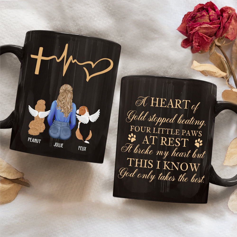 A Heart Of Gold - Personalized Custom 11oz/15oz Black Ceramic Coffee Mug for Pet Lovers
