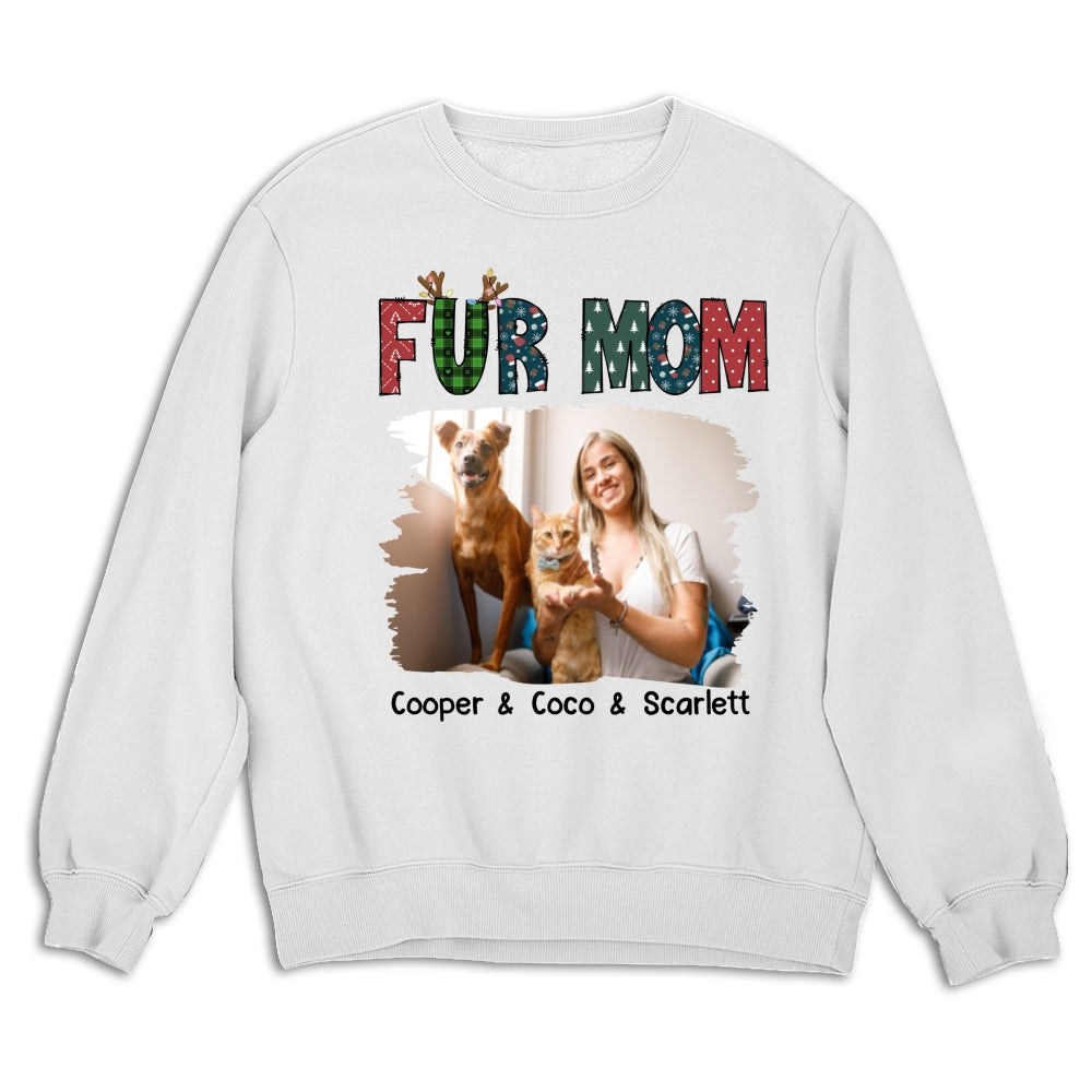 My Lovely Fur Mom Personalized Custom Photo Unisex 8.0 oz Sweatshirt - Ideal Gift for Pet Lovers