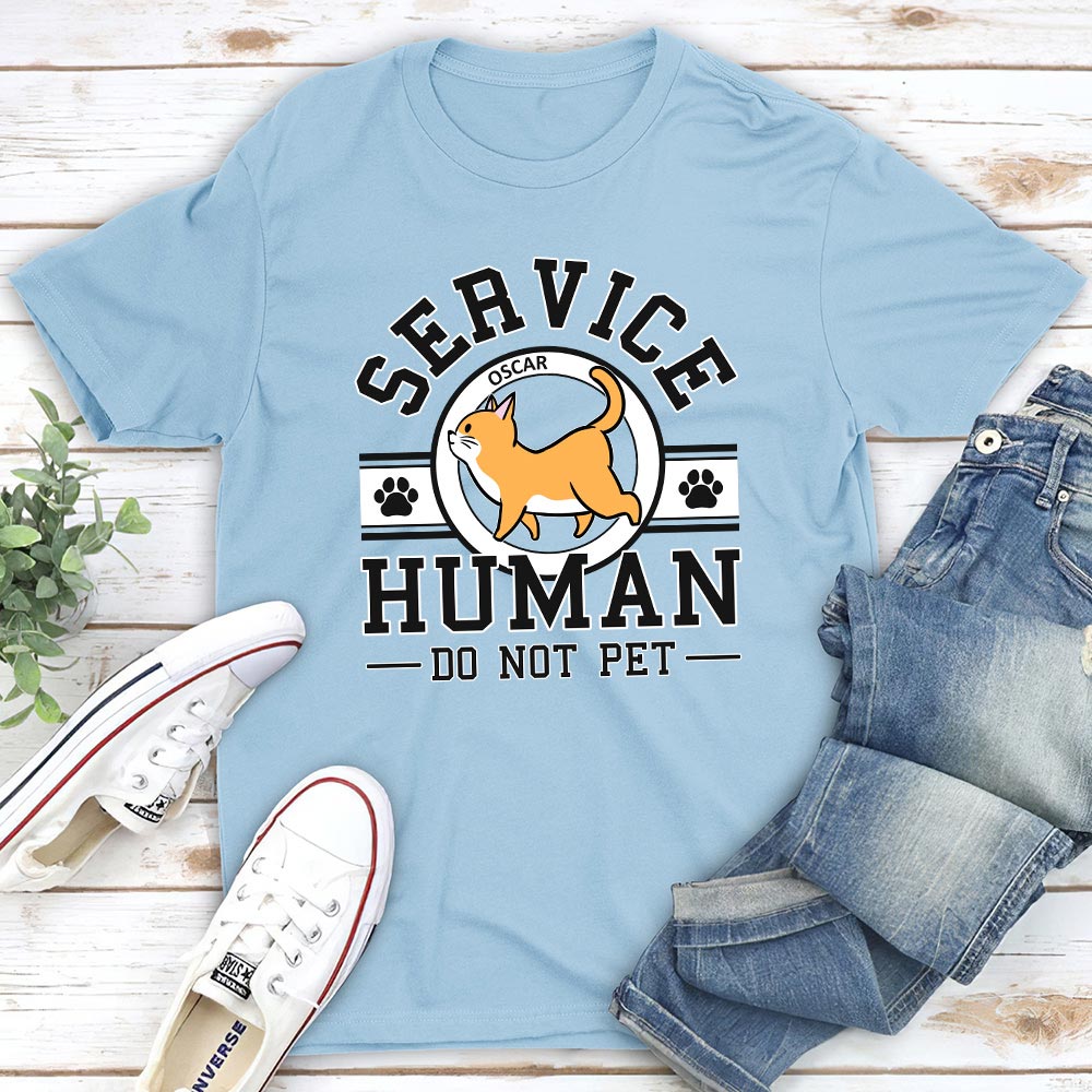 Personalized Custom Unisex Cat Service Human Logo T-shirt - Ideal Gift for Pet Lovers