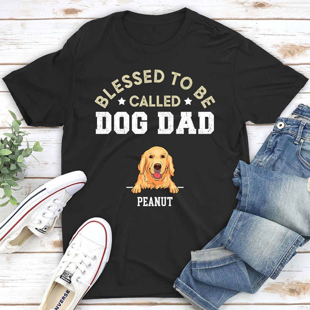 Blessed Dog Dad - Stylish Personalized Custom Unisex Cotton T-shirt for Pet Lovers