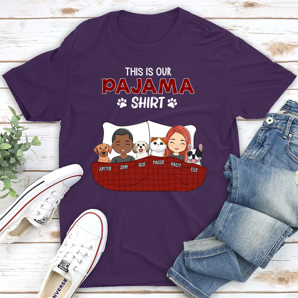 Personalized Custom Unisex Pajama Shirt Couple Version 2 - Ideal Gift for Pet Lovers