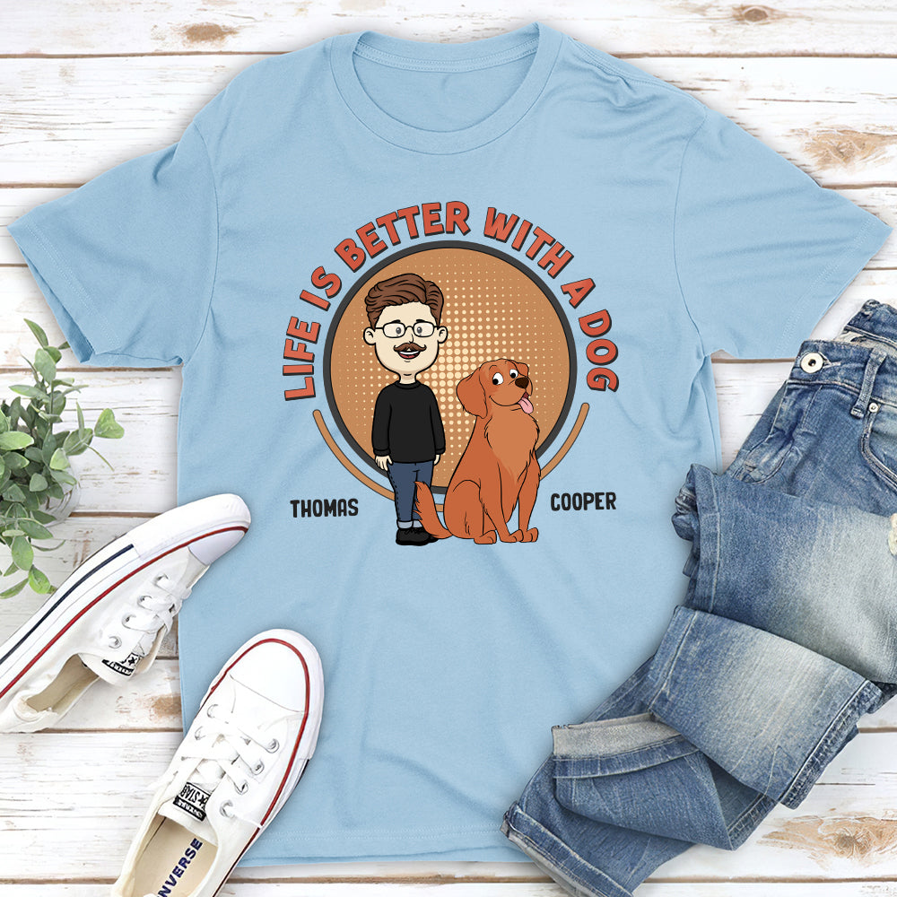 Life Is Better - Personalized Custom Unisex 5.3 oz T-shirt for Pet Lovers