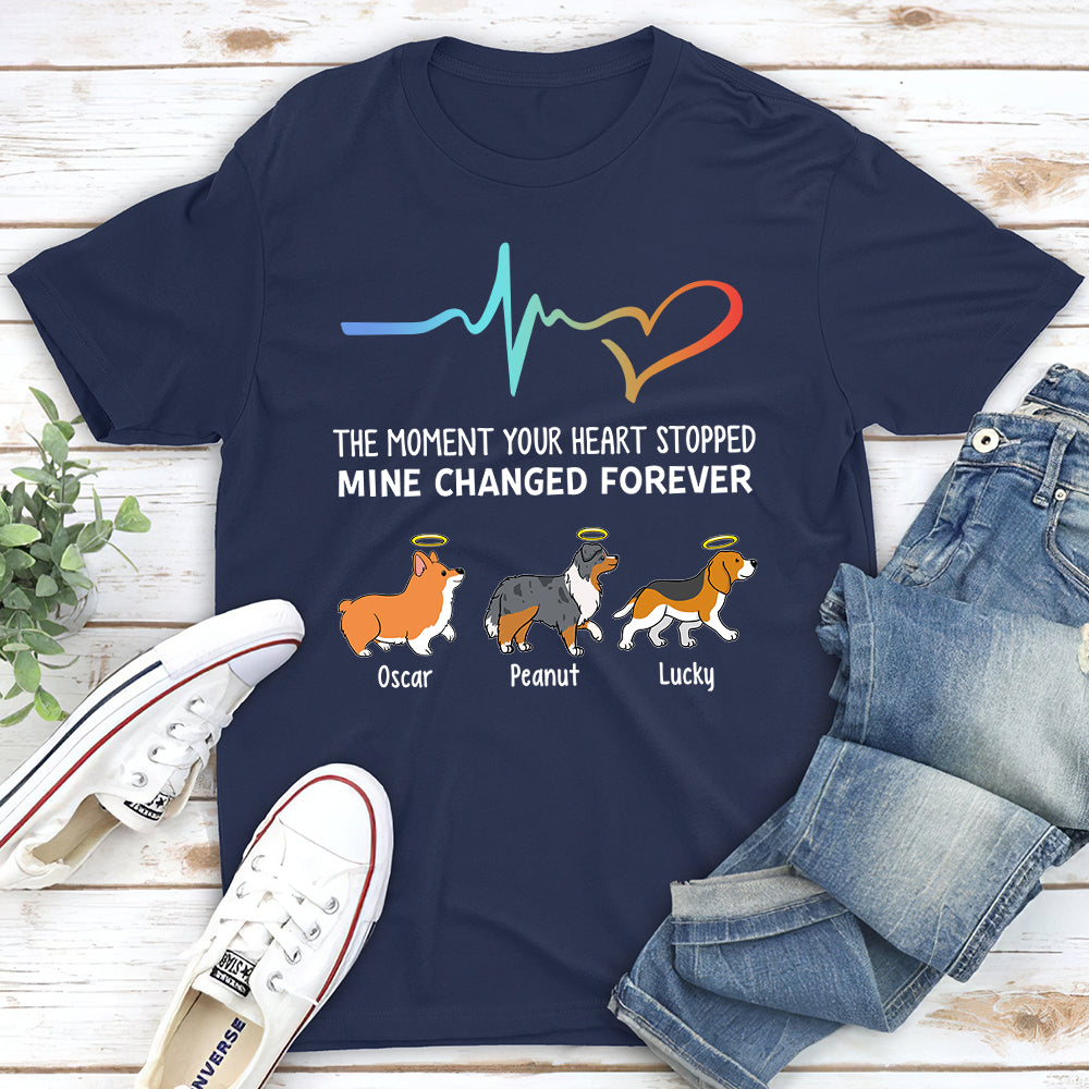 Your Heart Stopped Mine Changed - Personalized Custom Unisex Memorial T-shirt for Pet Lovers