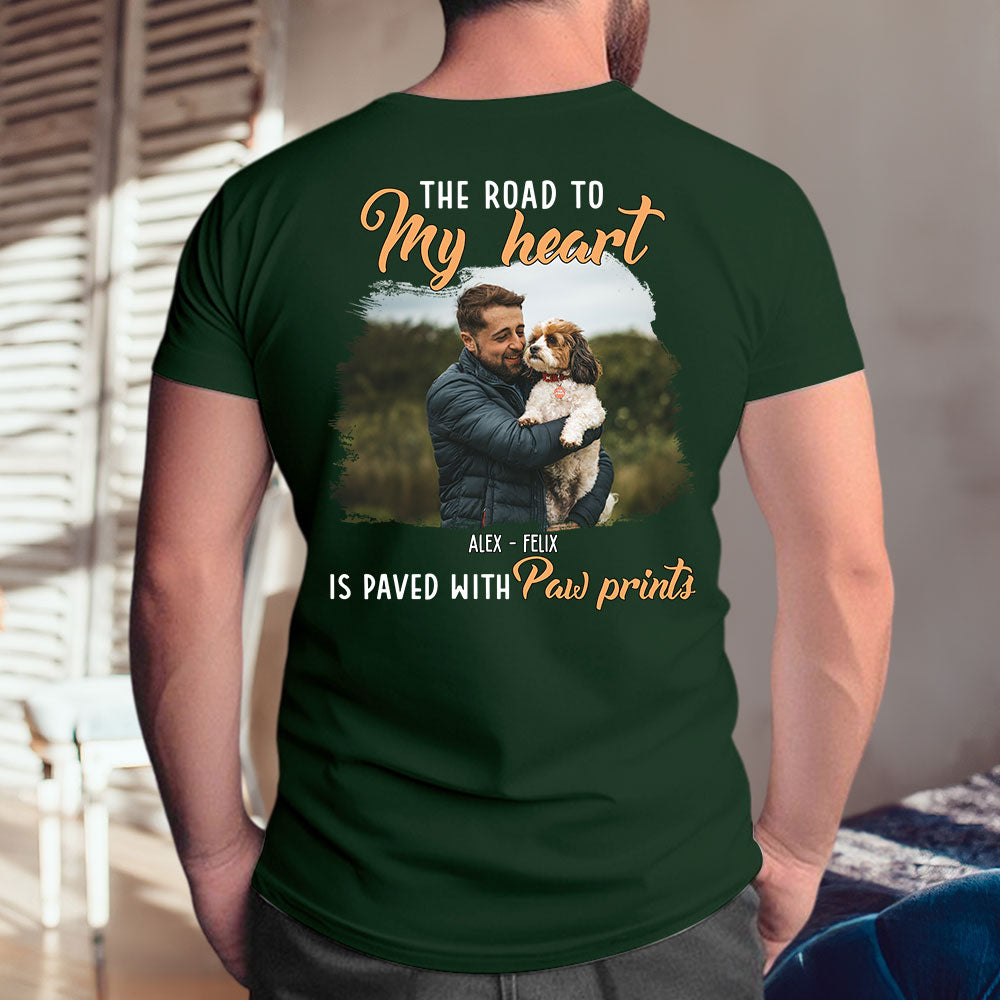 Personalized Custom Unisex Paw Prints Photo T-shirt - Ideal Gift for Pet Lovers