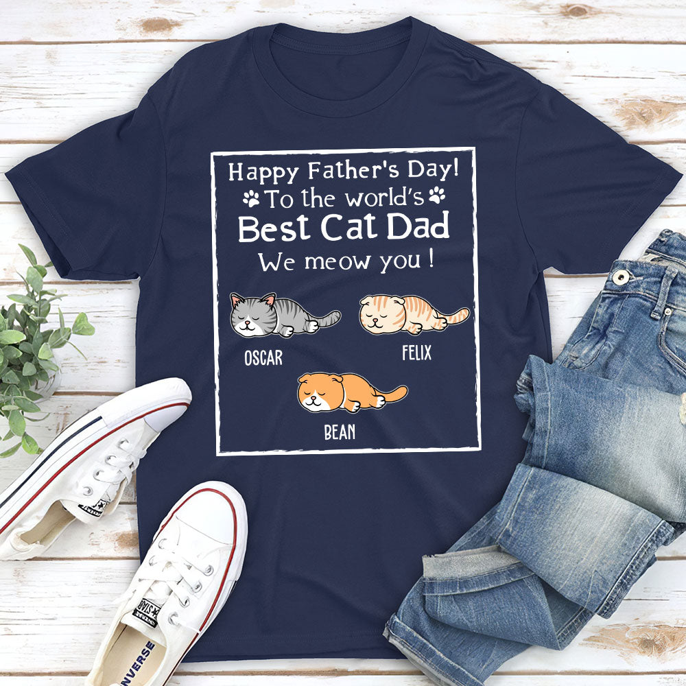 Best Cat Dad - Stylish Personalized Custom Unisex 5.3 oz T-shirt