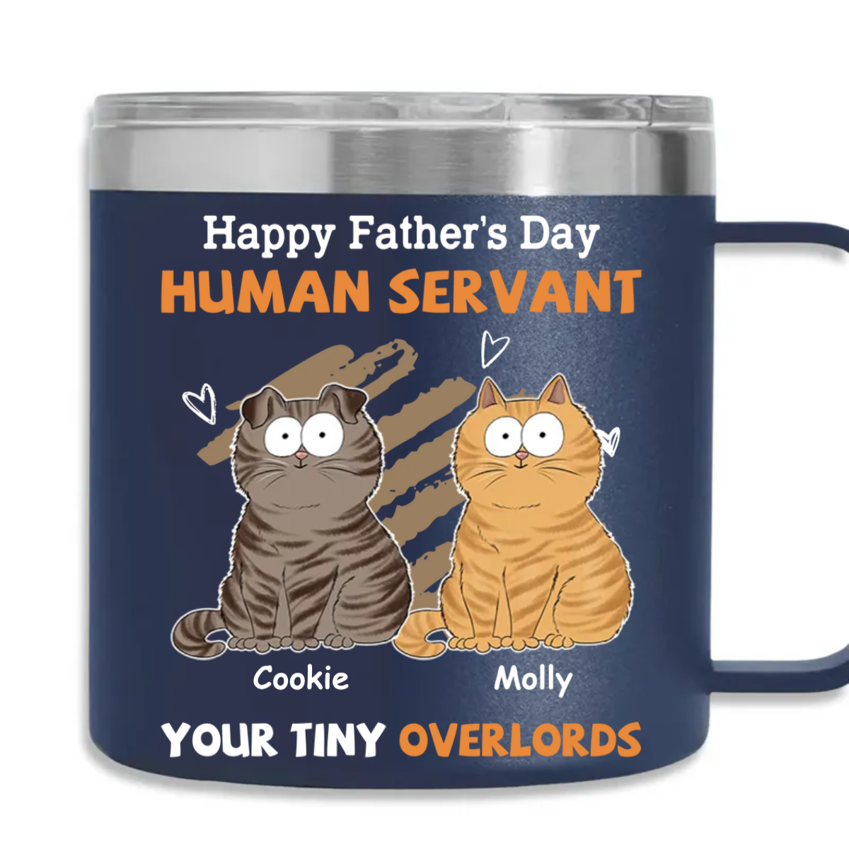 To My Human Servant - Personalized 14oz Custom Stainless Steel Tumbler with Handle for All Beverages