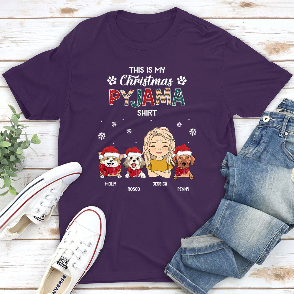 Personalized Custom Unisex Christmas Pajama T-shirt - Ideal Gift for Pet Lovers