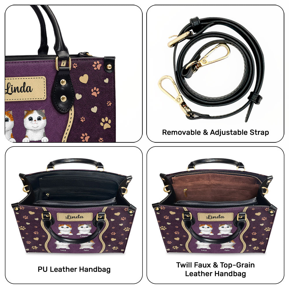 Fur Mom With Love - Exclusive Personalized Custom Leather Handbag for Fur Baby Lovers