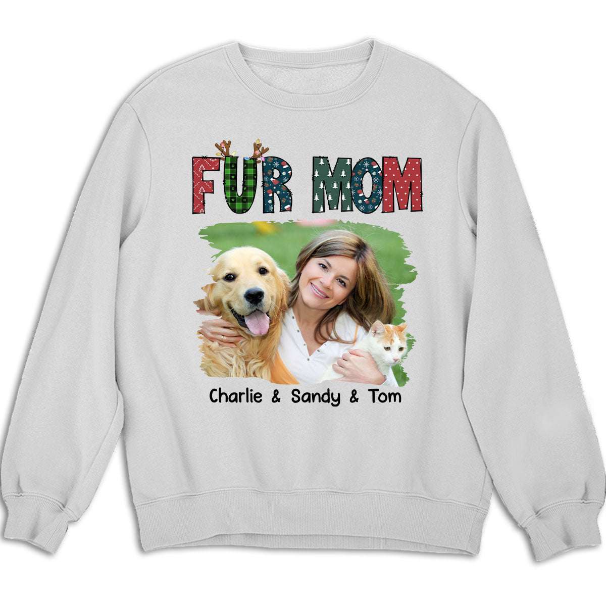 My Lovely Fur Mom Personalized Custom Photo Unisex 8.0 oz Sweatshirt - Ideal Gift for Pet Lovers