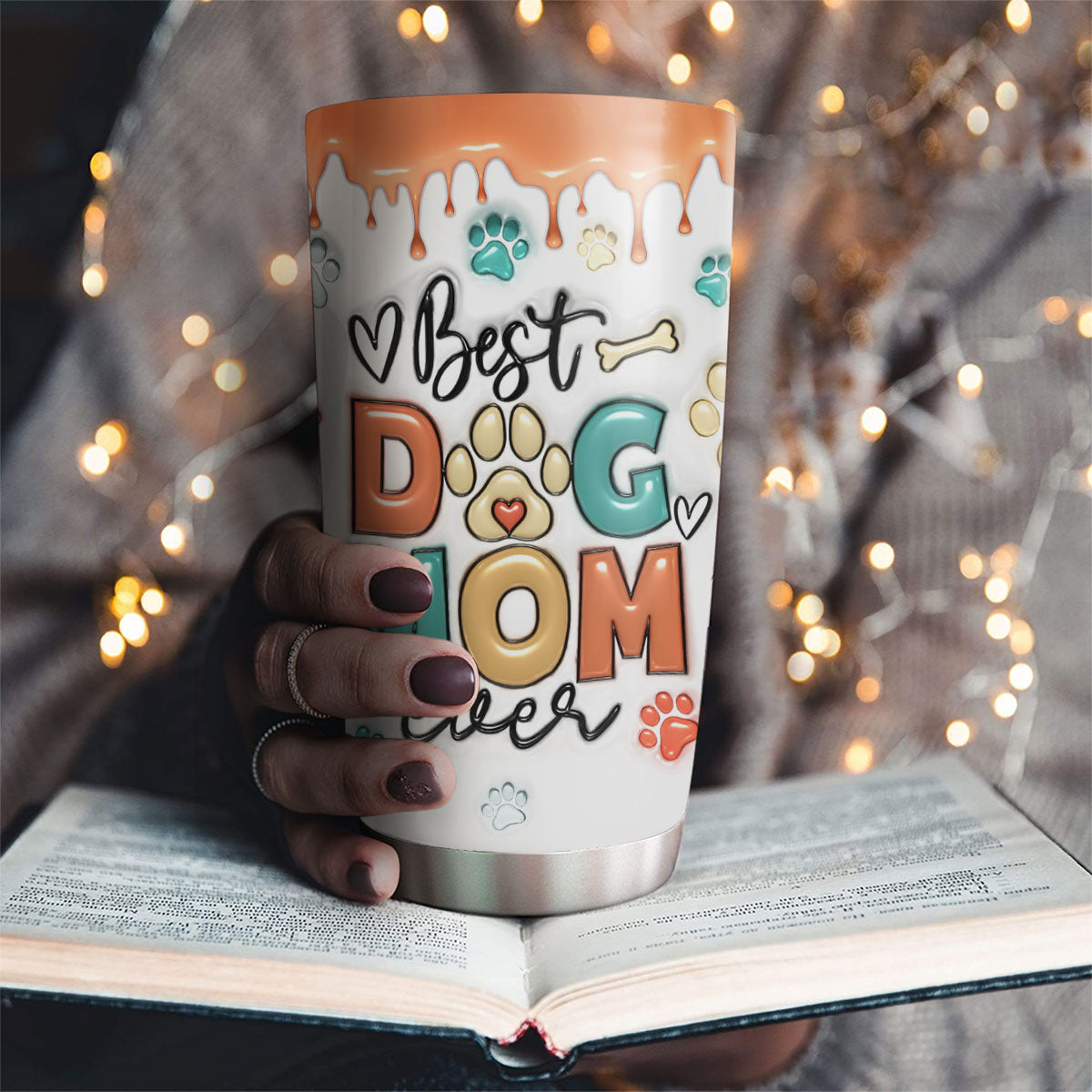 Perfect Dog Mom - Personalized Custom 3D Inflated Effect 20oz Stainless Steel Tumbler for All Occasions