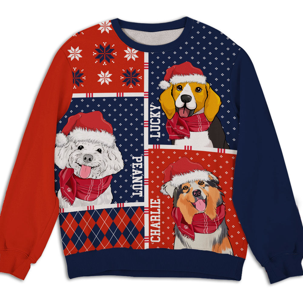 Dog Blocks - Personalized Custom All-Over-Print Unisex 8.8 oz Polyester Blend Sweatshirt - Ideal Gift for Dog Lovers