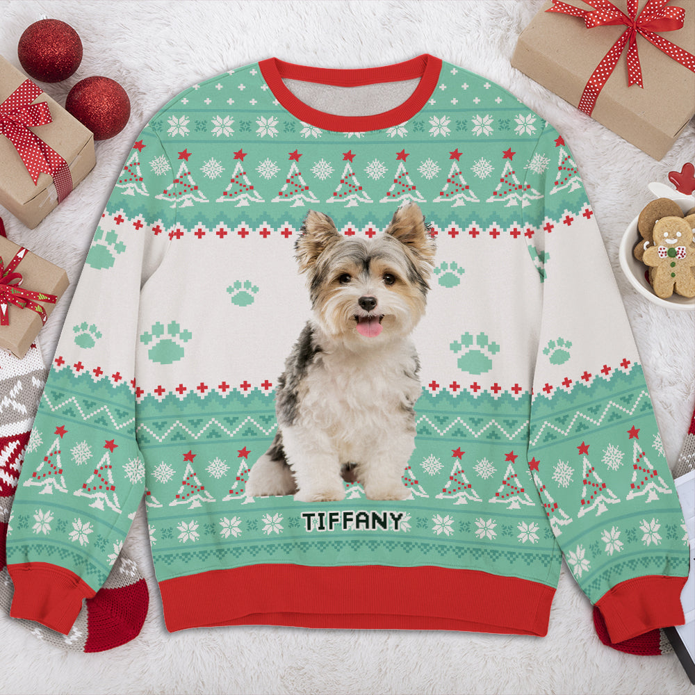 Snow Dog Photo - Personalized Custom All-Over-Print Unisex 8.8 oz Polyester Blend Sweatshirt