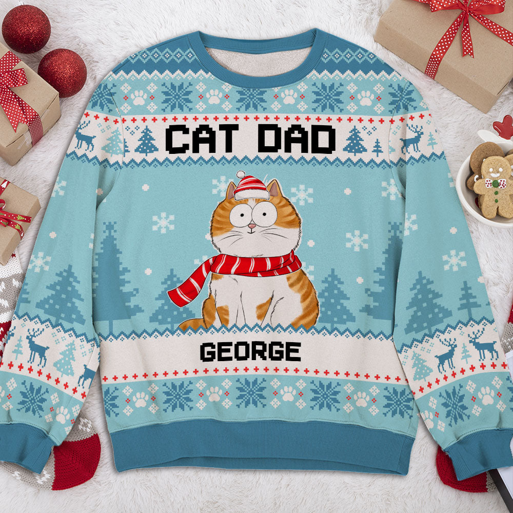 Funny Cat Mum - Personalized Custom All-Over-Print Unisex 8.8 oz Polyester Blend Sweatshirt for Pet Lovers
