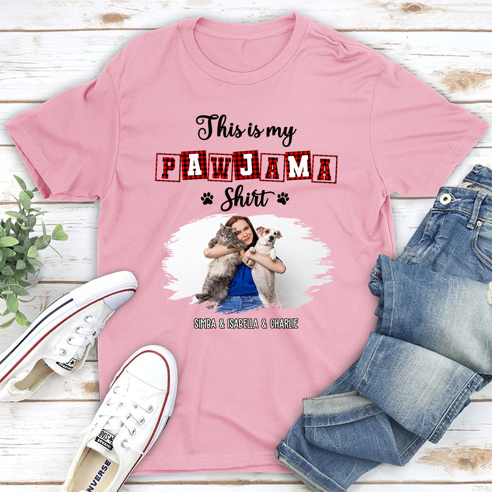 My Sleepshirt Ver Pet 2 Photo - Personalized Custom Unisex 5.3 oz T-Shirt for Pet Lovers