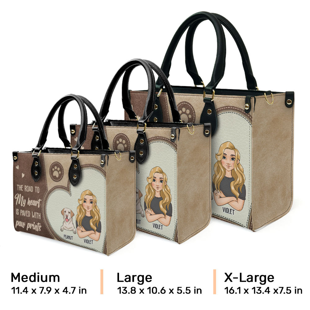 Paved With Paw Prints - Exquisite Personalized Custom Leather Handbag for Fur - Baby Lovers