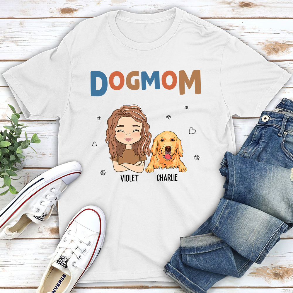 Dog Mom Color - Personalized Custom Unisex 5.3 oz T-shirt for Pet Lovers