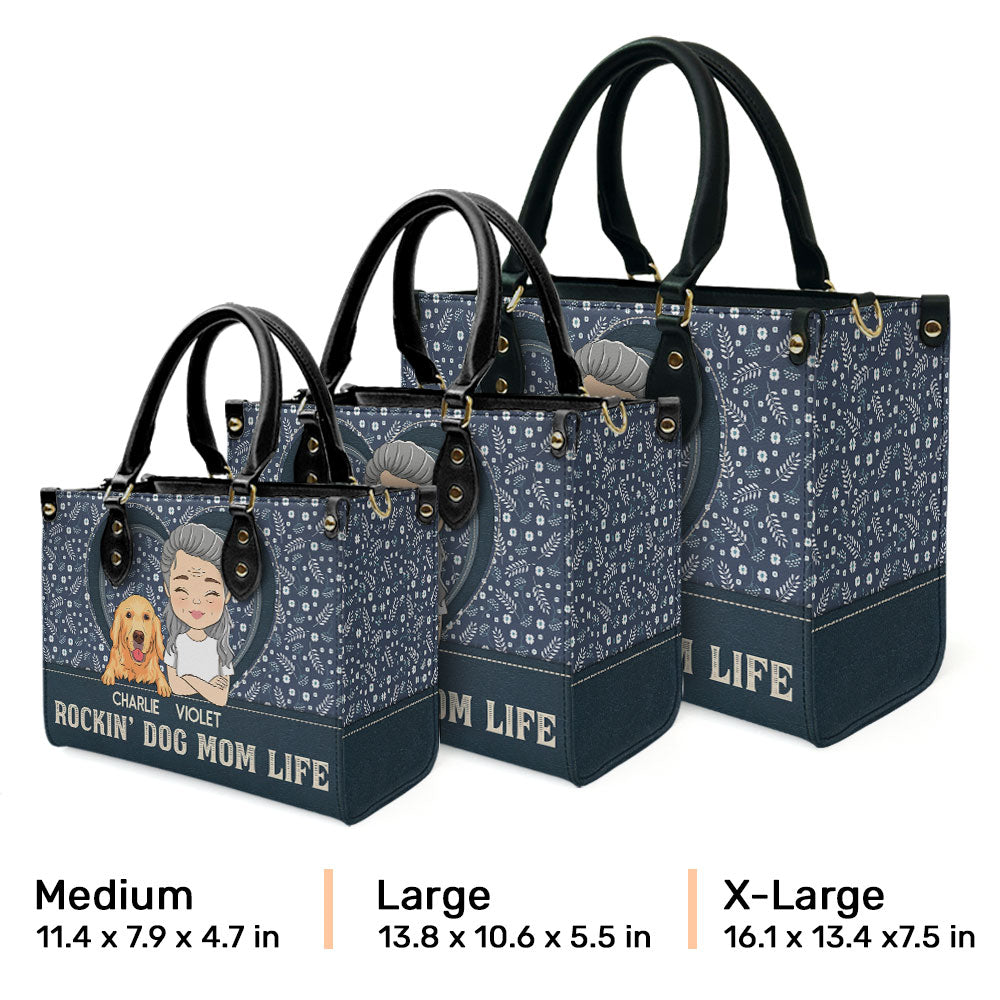 Rockin' Mom Life - Exclusively Personalized Custom Leather Handbag for Stylish Moms