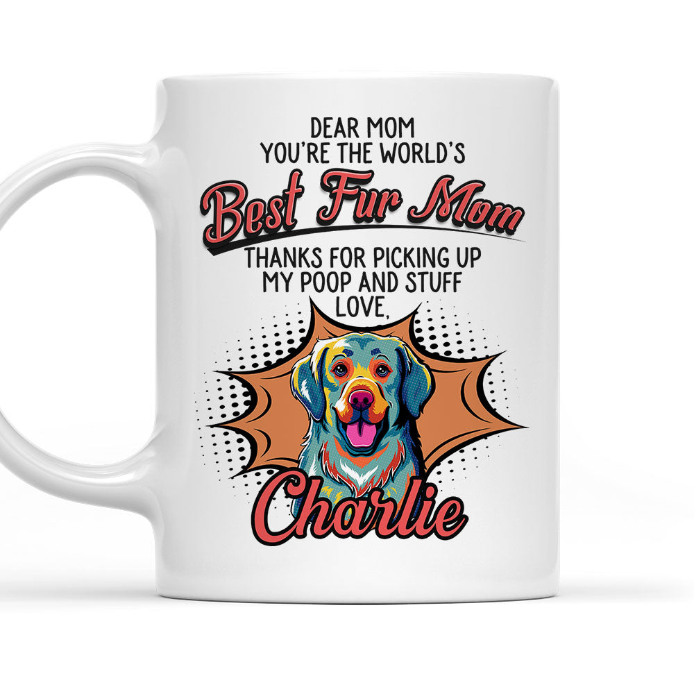 Unique Pop Art Love Fur Dad Personalized Custom Coffee Mug for Pet Lovers