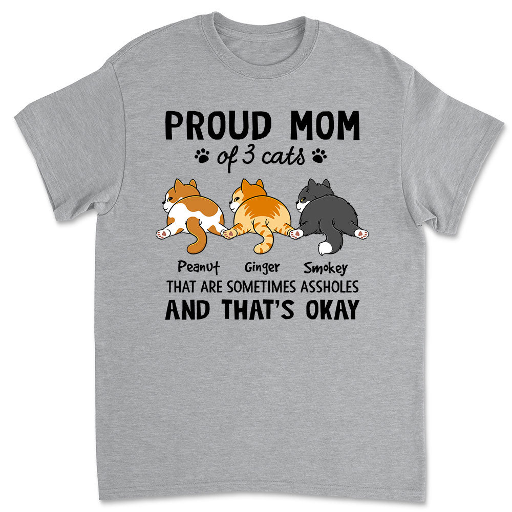 Proud Cat Mom - Personalized Custom Unisex 5.3 oz T-shirt for Pet Lovers