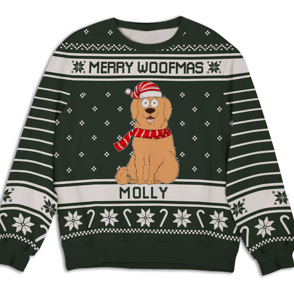 Merry Xmas Fur Mom - Personalized Custom All-Over-Print Unisex 8.8 oz Polyester Blend Sweatshirt for Pet Lovers