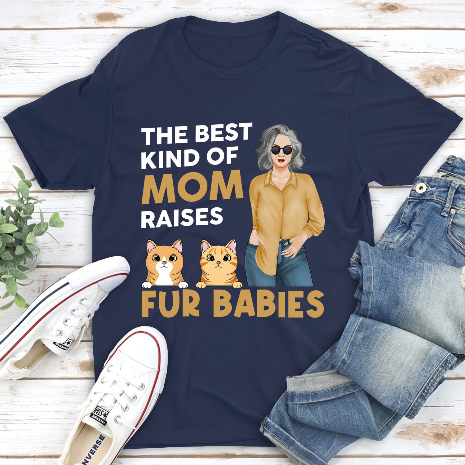 The Ultimate Personalized Custom Unisex T-shirt for Cat Moms - The Best Choice