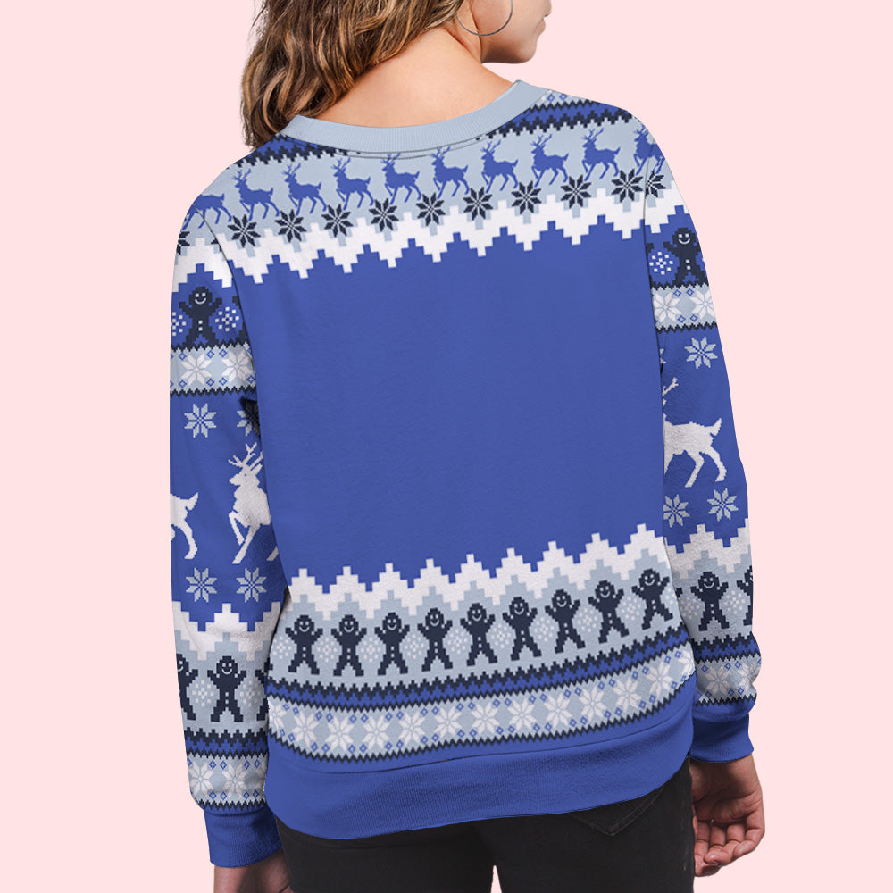 Snowy Fur Mom - Exclusive Personalized All-Over-Print Unisex 8.8 oz Polyester Blend Sweatshirt