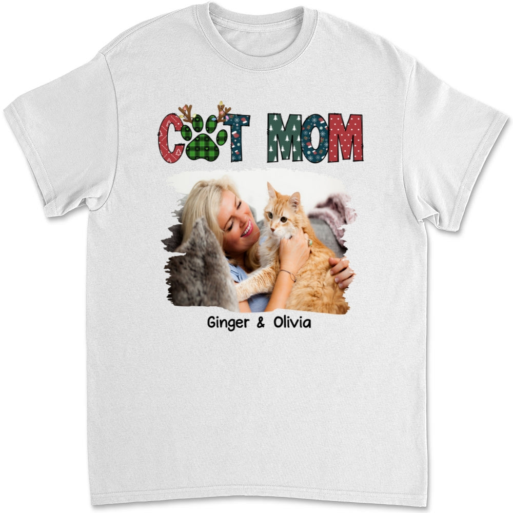 My Adorable Cat Mom Photo - Personalized Custom Unisex 5.3 oz T-shirt