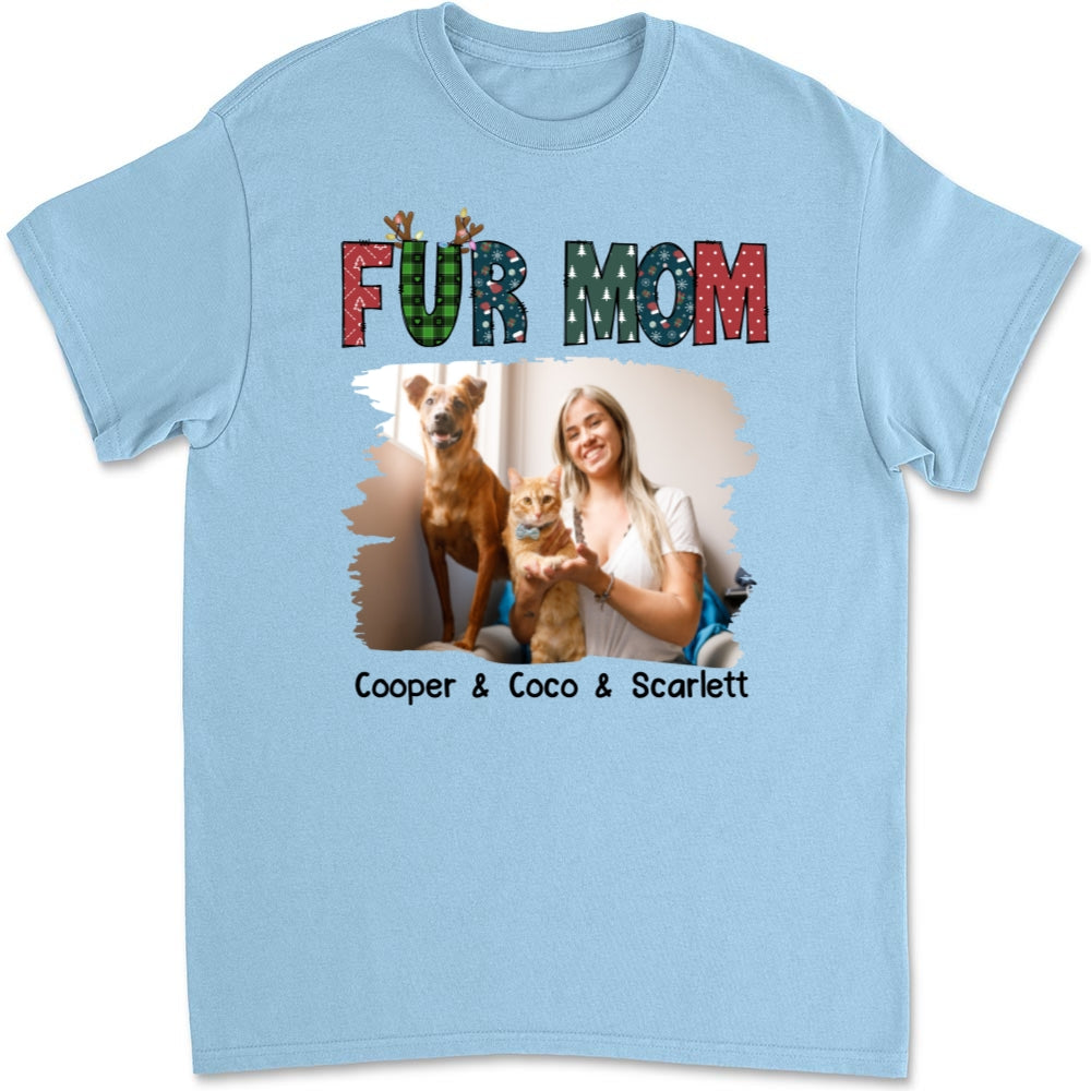 My Lovely Fur Mom Personalized Custom Unisex 5.3 oz Photo T-shirt - Ideal Gift for Pet Lovers
