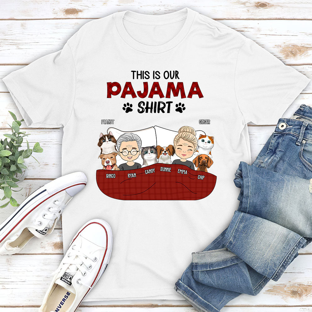 Personalized Custom Unisex Pajama Shirt Couple Version 2 - Ideal Gift for Pet Lovers