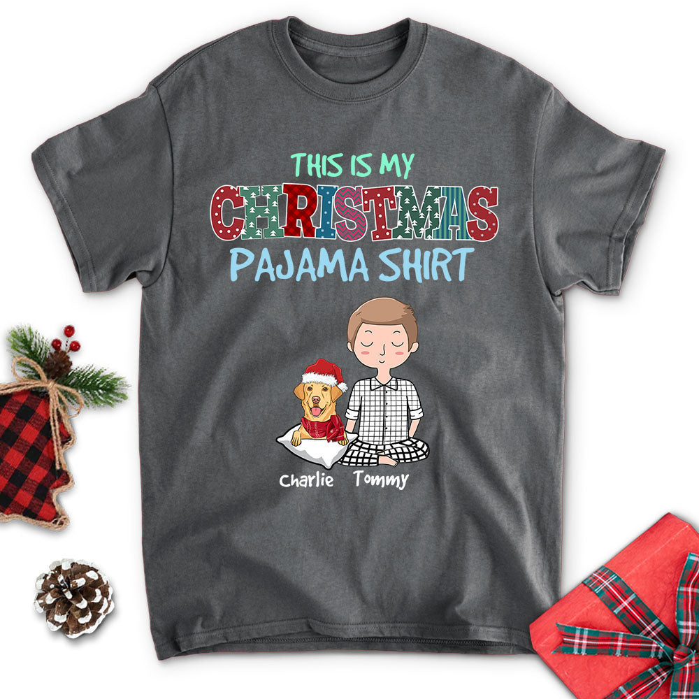 Personalized Custom Unisex Christmas Pajama Shirt (Dark Version) - Ideal Gift for Pet Lovers