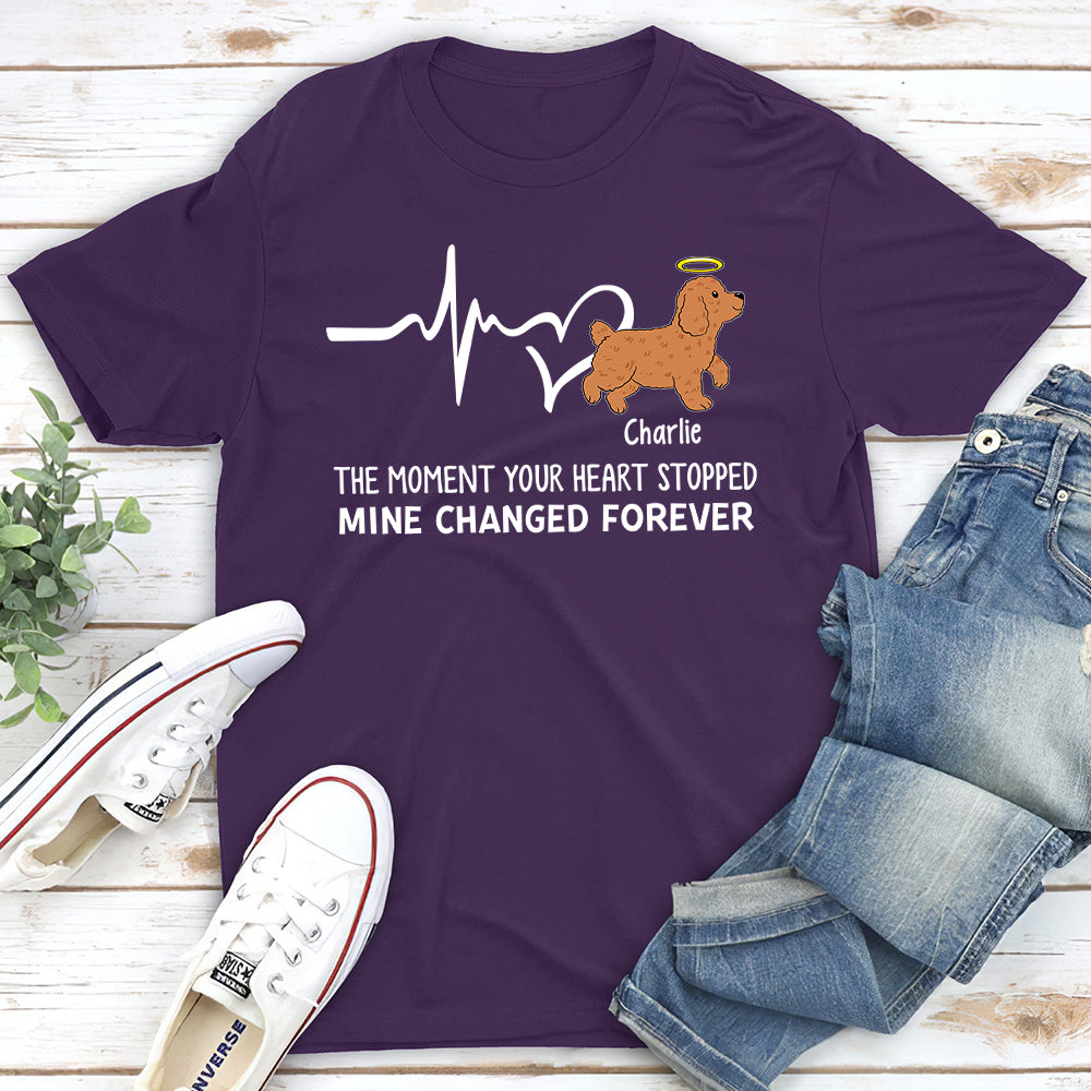 Your Heart Stopped Mine Changed - Personalized Custom Unisex Memorial T-shirt for Pet Lovers