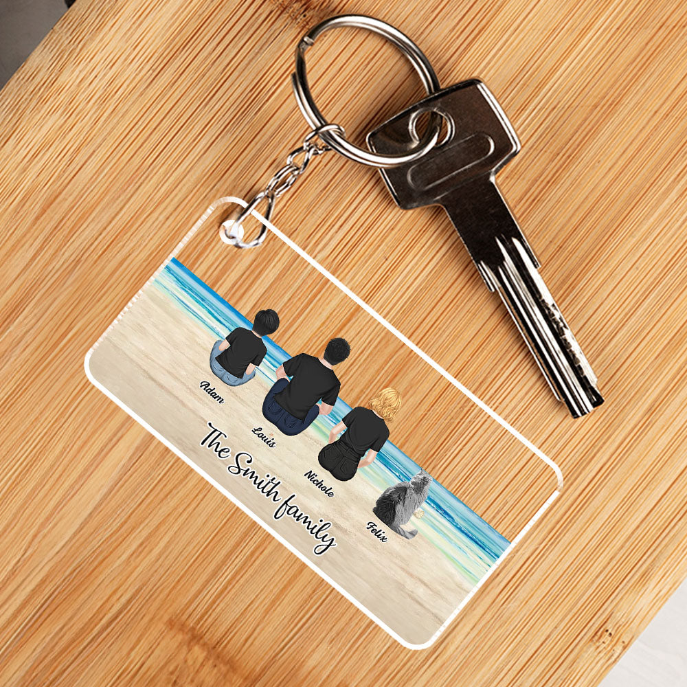 Whole Family Together - Customizable Personalized Full - Color Acrylic Keychain in 3 Sizes