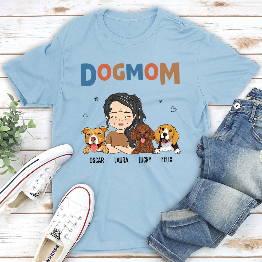 Dog Mom Color - Personalized Custom Unisex 5.3 oz T-shirt for Pet Lovers