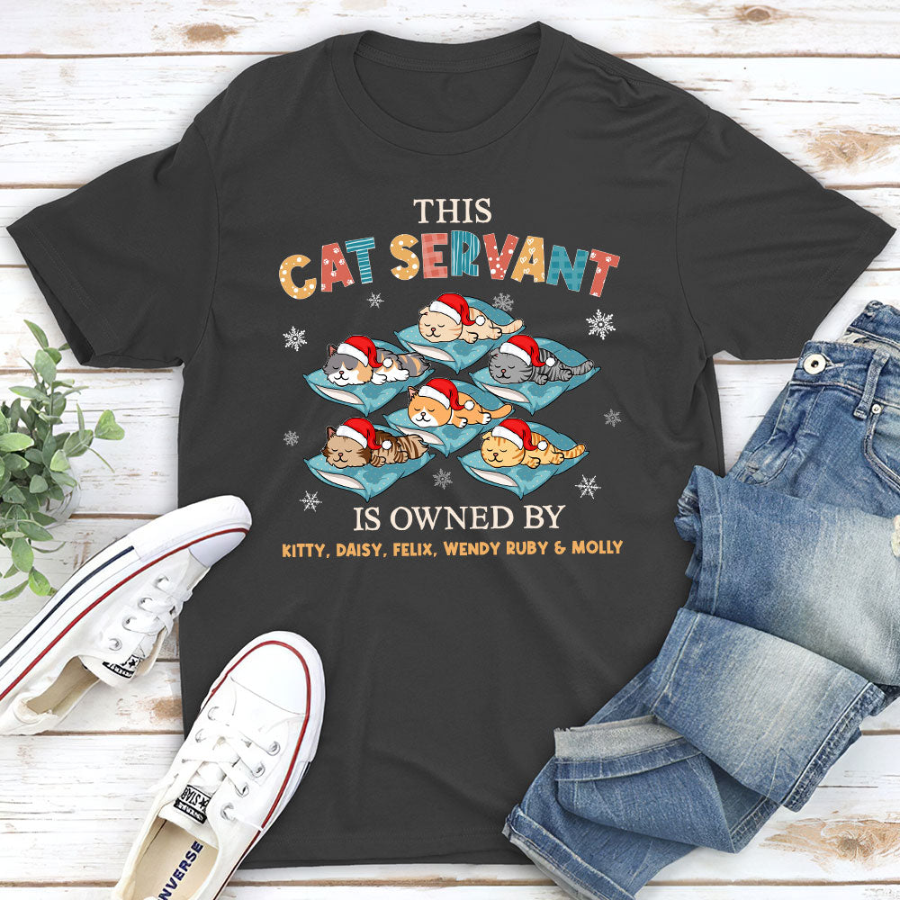Owner By Cat Servant - Personalized Custom Unisex 5.3 oz T-shirt for Pet Lovers