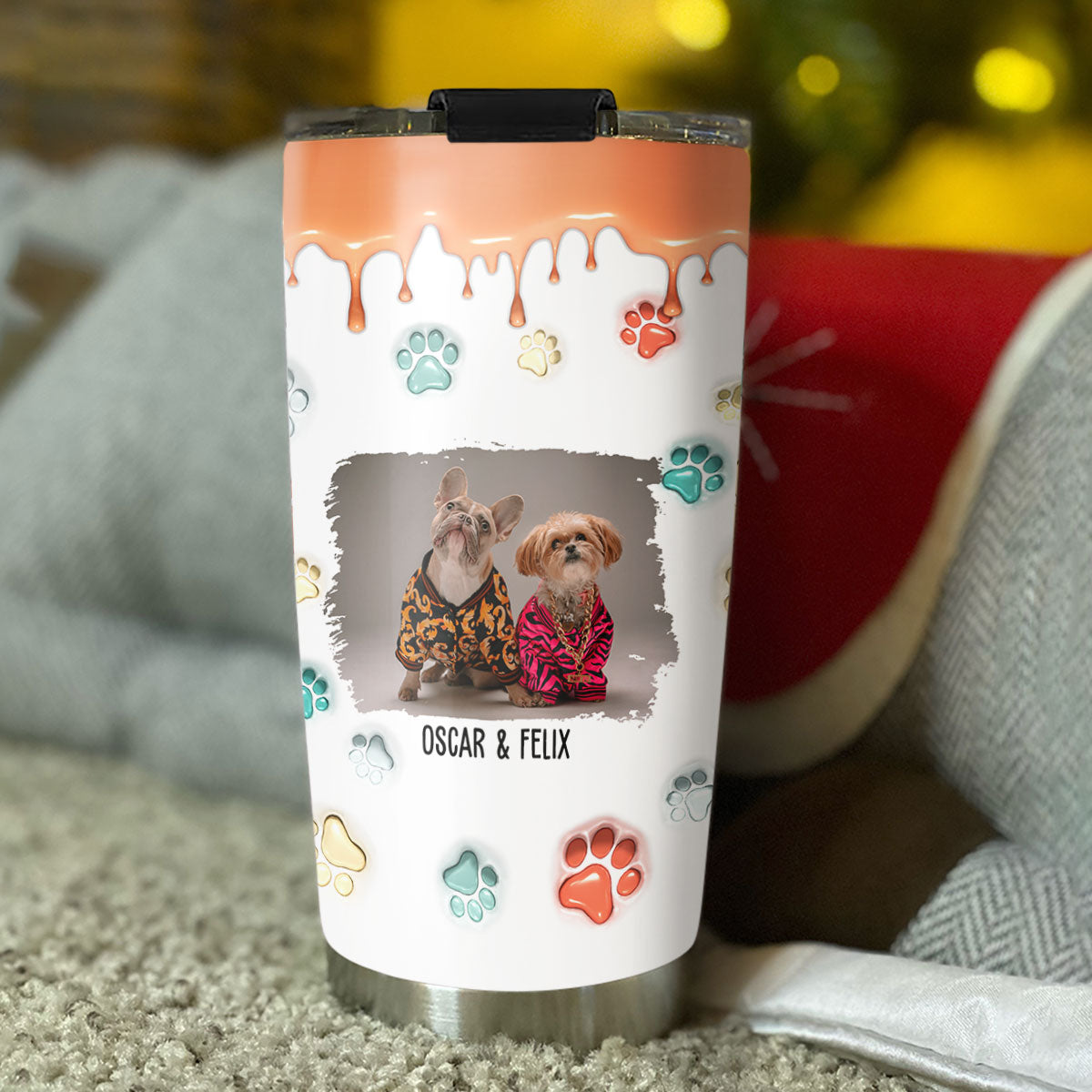 Perfect Dog Mom - Personalized Custom 3D Inflated Effect 20oz Stainless Steel Tumbler for All Occasions