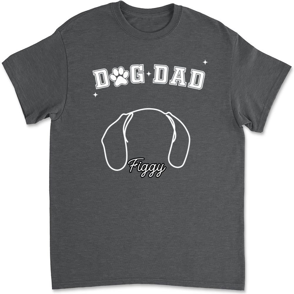 Dog Dad Mom Line - Customizable Personalized Unisex 5.3 oz T-shirt for Pet Lovers
