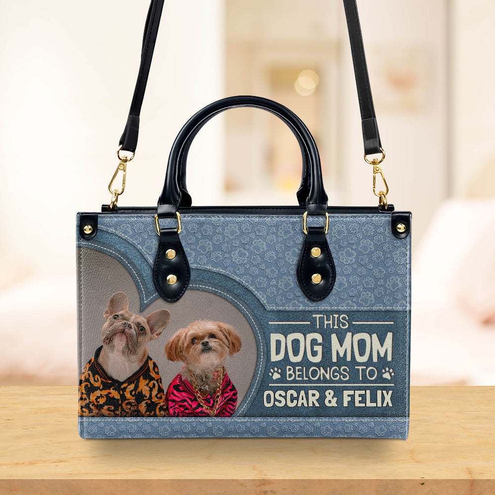 Mom Belongs To Me - Exquisite Personalized Custom Leather Handbag for Special Occasions